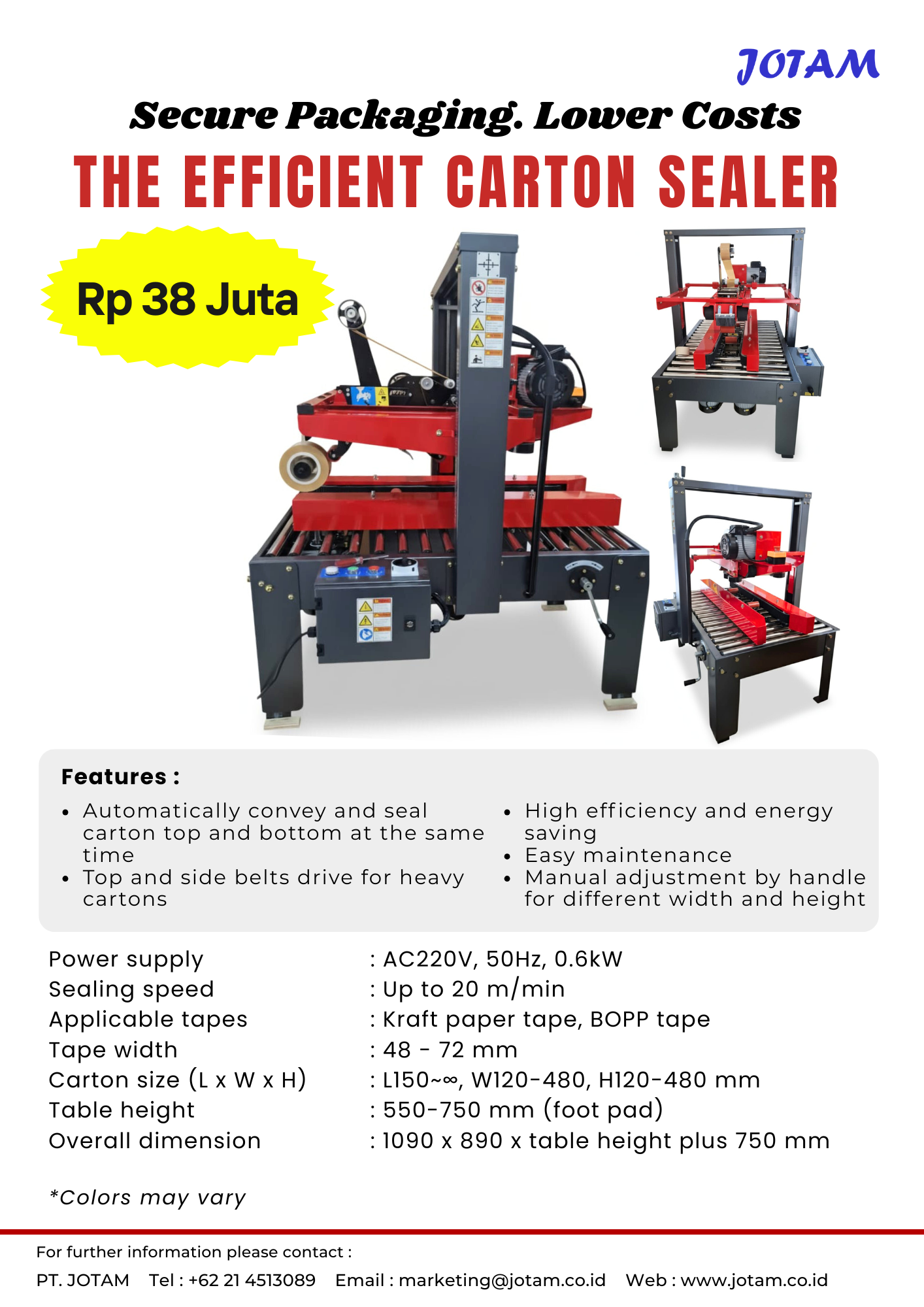 Mesin carton sealer otomatis untuk menutup karton dengan cepat dan rapi